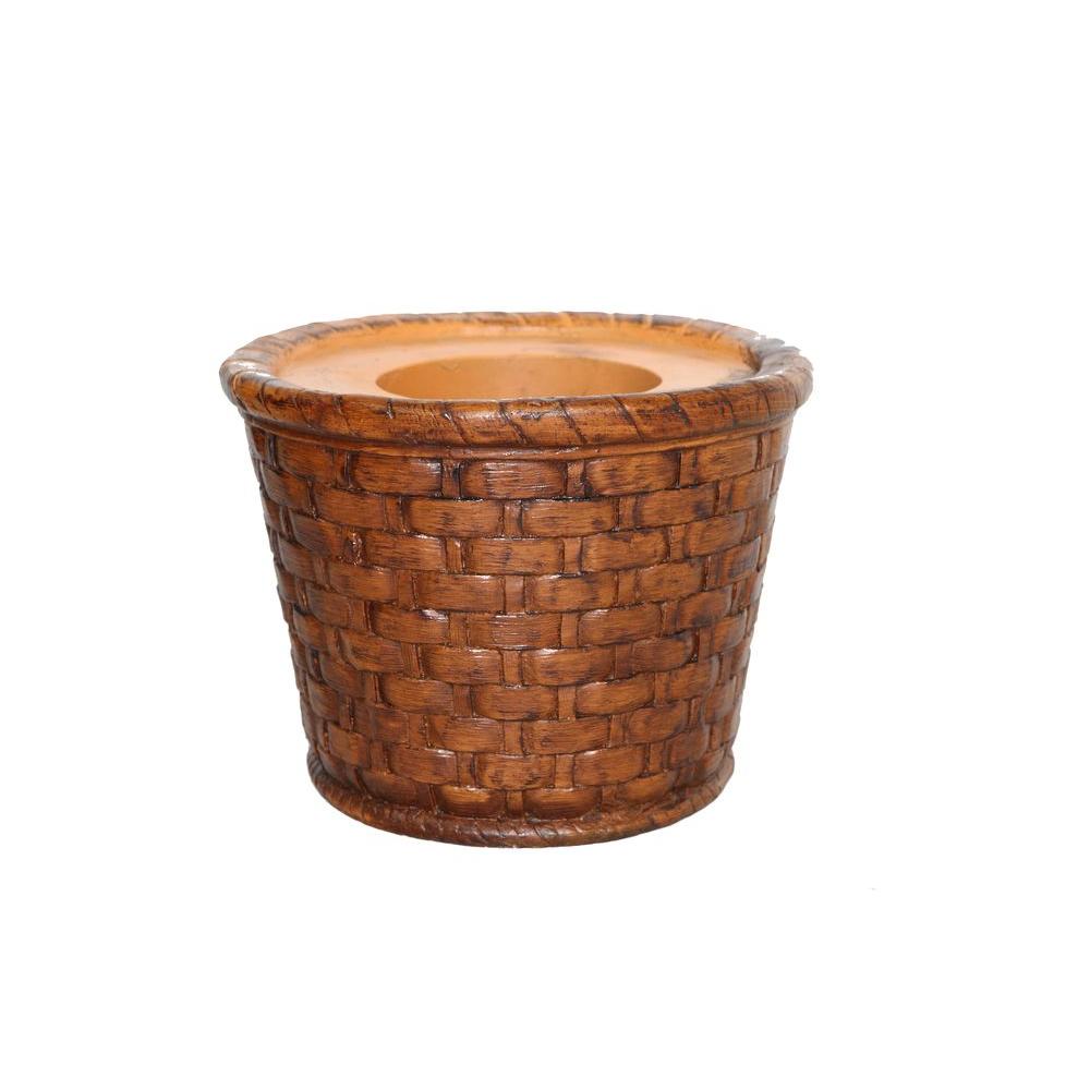 UPC 827250808497 product image for Laura Ashley 17 in. x 17 in. x 13 in. H Brown Weave Fiberstone Planter | upcitemdb.com