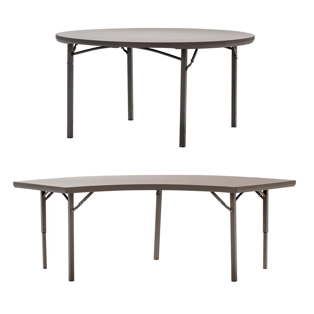 Cosco 72 In Brown Plastic Folding Banquet Tables Set Of 5