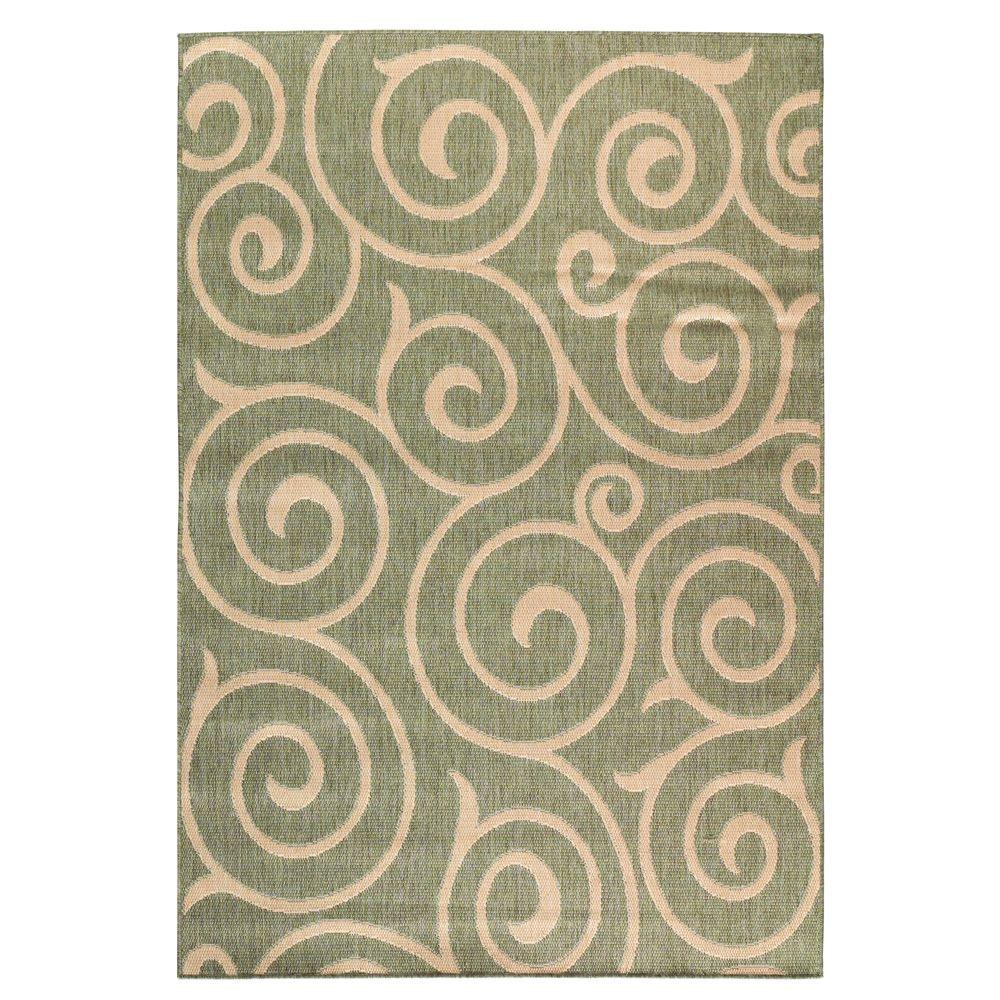 Home Decorators Collection Whirl Natural/Sage 2 ft. x 4 ft. Area Rug