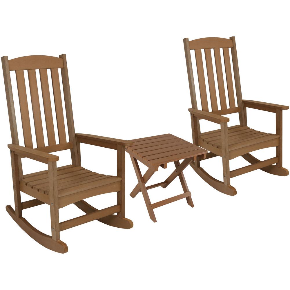 Featured image of post Outdoor Rocking Chair Table Set - 2 rocking chairs and 1 side table bistro set make a great addition to your outdoor patio or deck.
