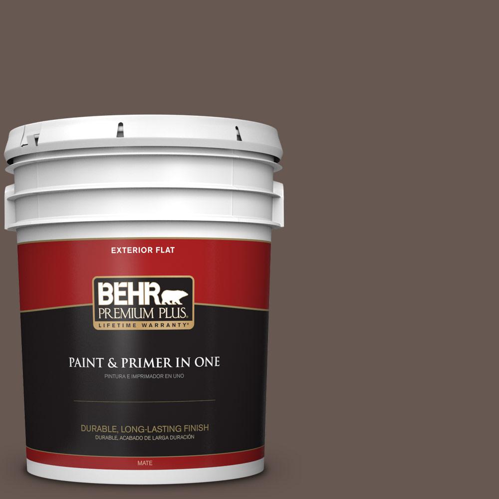 BEHR Premium Plus 5 gal. #HDC-FL14-10 Pine Cone Brown Flat ...