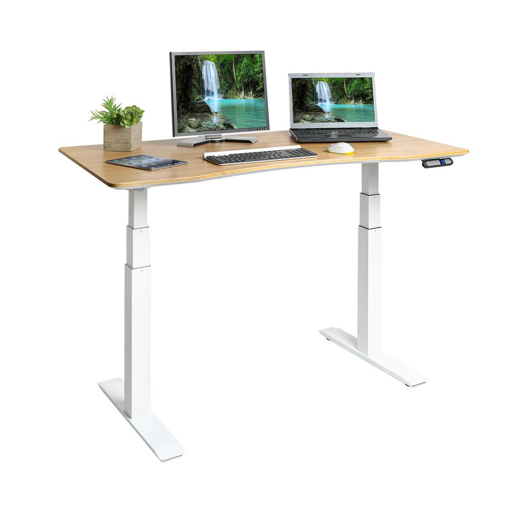 Seville Classics Airlift White Birch S3 Electric Standing Desk