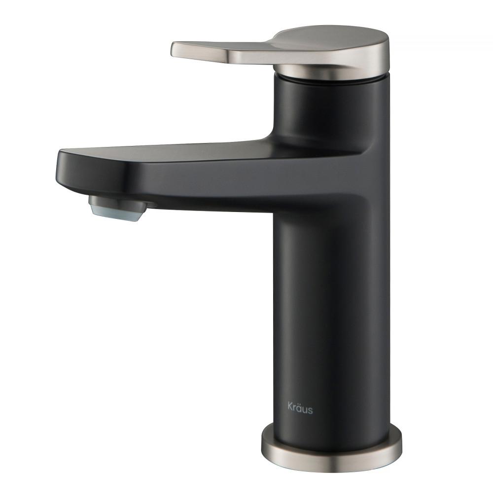 KRAUS Indy Single Hole Single-Handle Basin Bathroom Faucet in Spot Free Stainless Steel/Matte Black was $99.95 now $79.95 (20.0% off)
