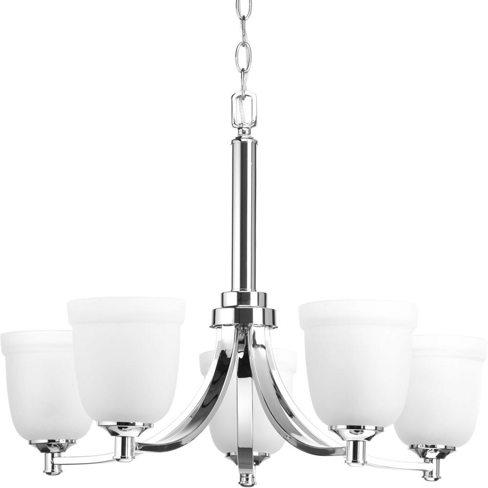 Home Decorators Collection Chandeliers Lighting The Depot Topsail Collection 5 Light Polished Chrome Chandelier With Shade Parchment