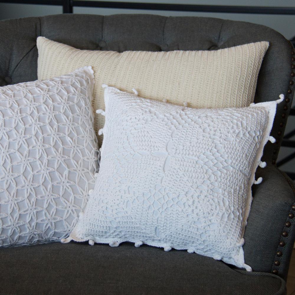 Heritage Lace Crochet Envy Natural Plaid 16 In X 24 Throw Pillow