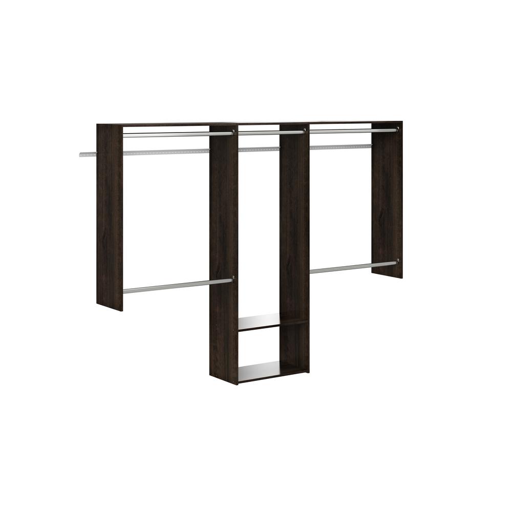 closet espresso wood evolution essential system pack corner shelves