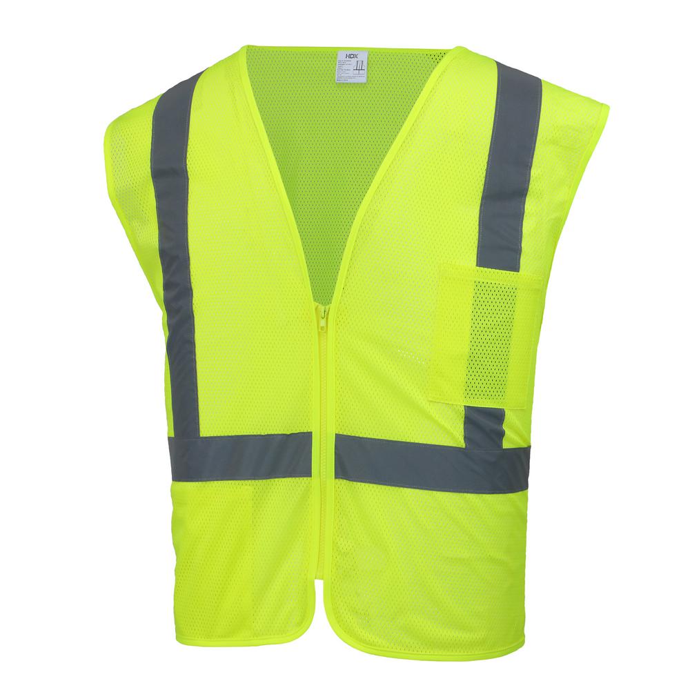 Hi Vis High Viz Visibility Yellow Orange Vest Safety Waistcoat Zip Reflective