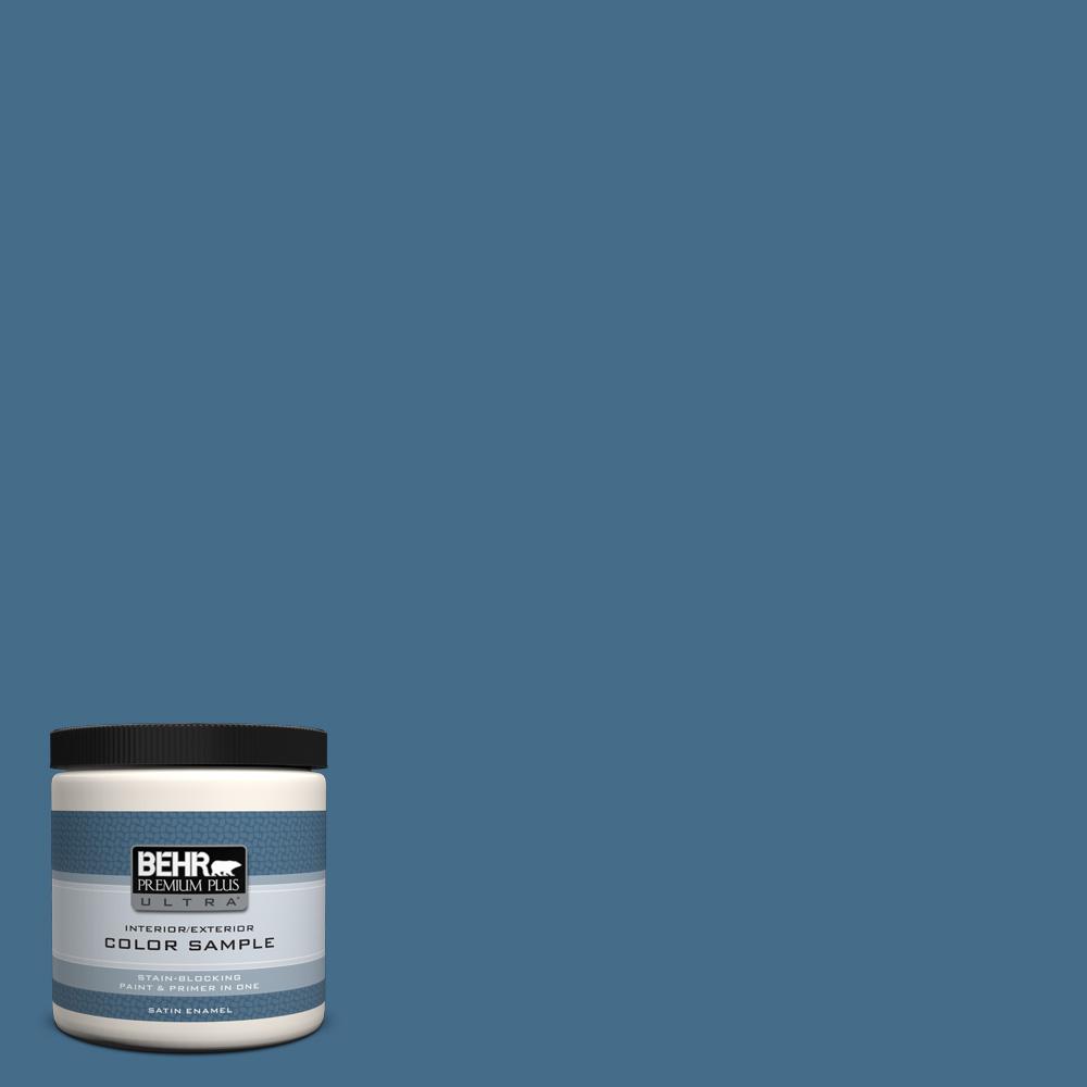 BEHR Premium Plus Ultra 8 oz. 570D6 Neptune Blue Satin Enamel