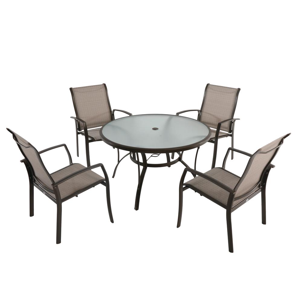 Outdoor Dining Table Round Patio Furniture Aluminum Rust Resistant