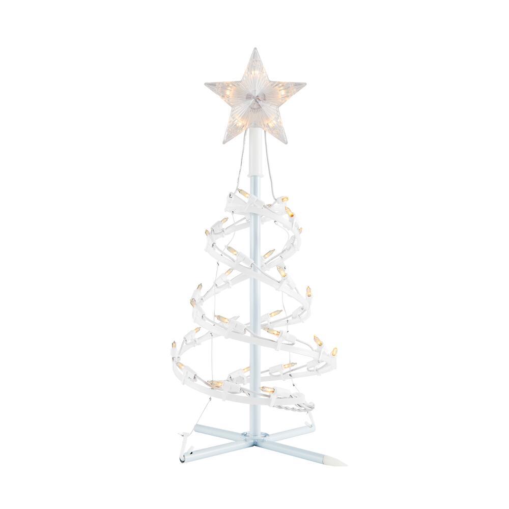 Home Accents Holiday 18 in. Clear Spiral Tree Pathway Lights (Set of 4