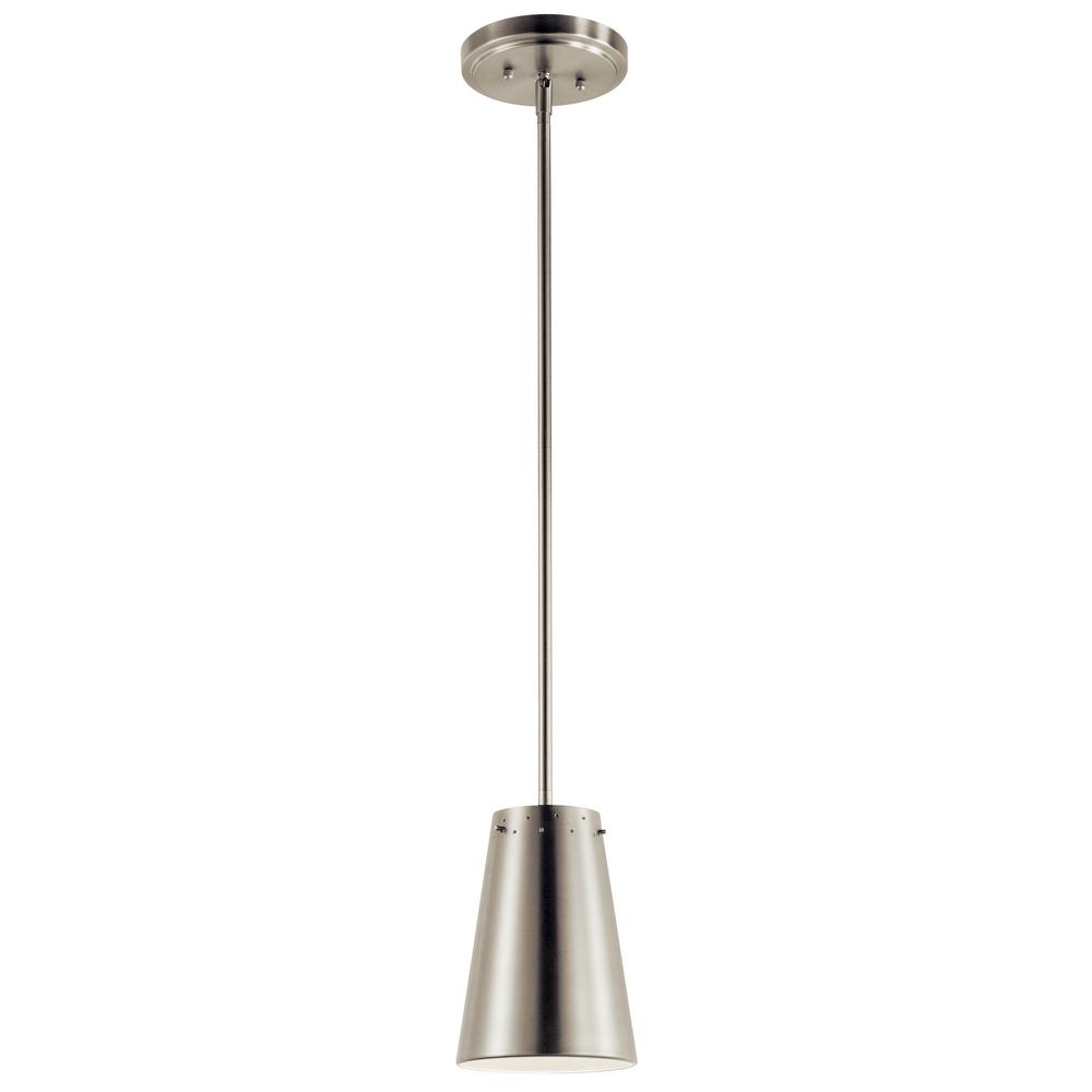 KICHLER 6 in. 1Light Integrated LED Brushed Nickel Mini Pendant Light