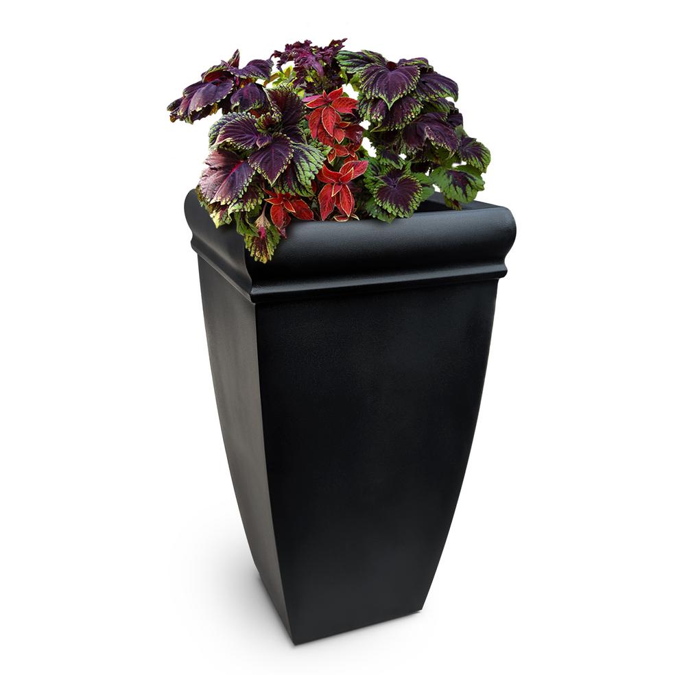 Mayne Chelsey 28 in. Tall Planter Black5883B The Home Depot