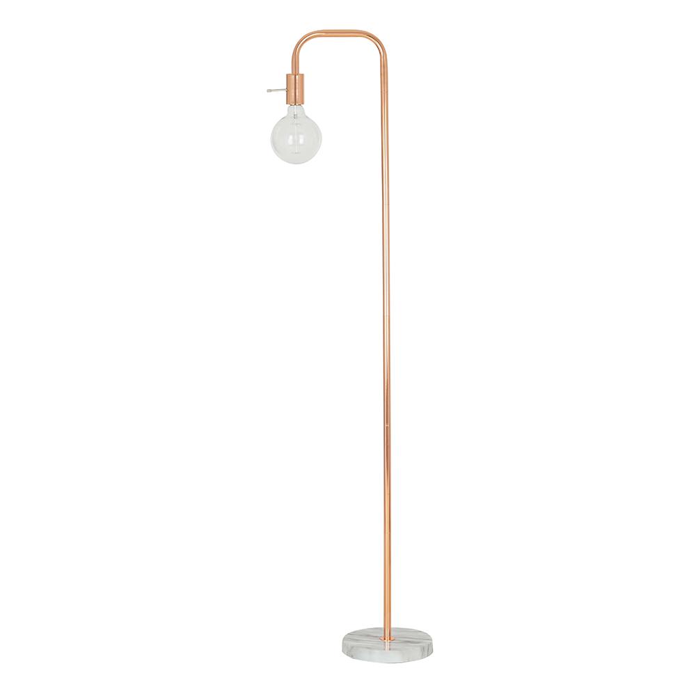 Cresswell 62 in. Rose Gold and White Faux Marble Base ...