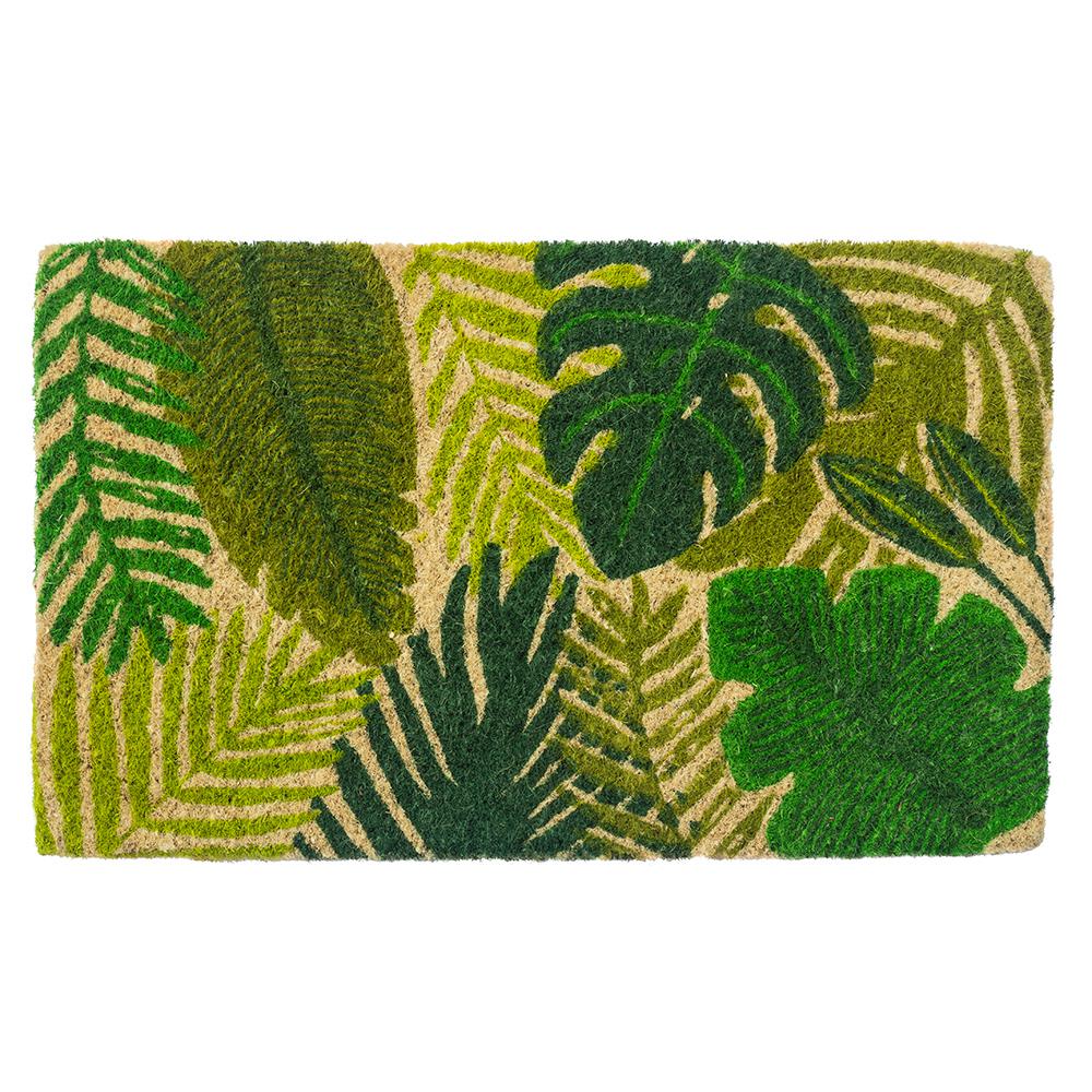 Entryways Tropical Leaves 30 In X 18 In Hand Woven Coconut Fiber