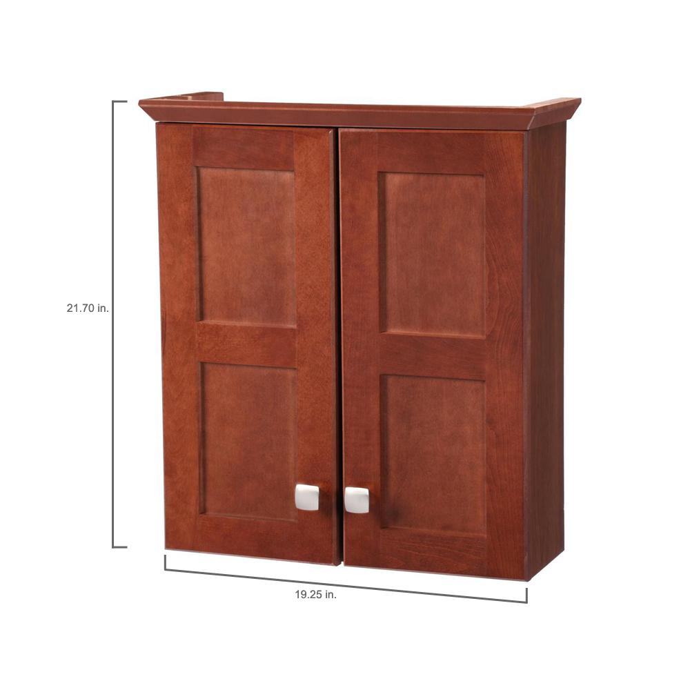 Glacier Bay Artisan 19 1 4 In W X 21 7 10 In H X 7 In D Bathroom Storage Wall Cabinet In Chestnut Ttarty Cht The Home Depot