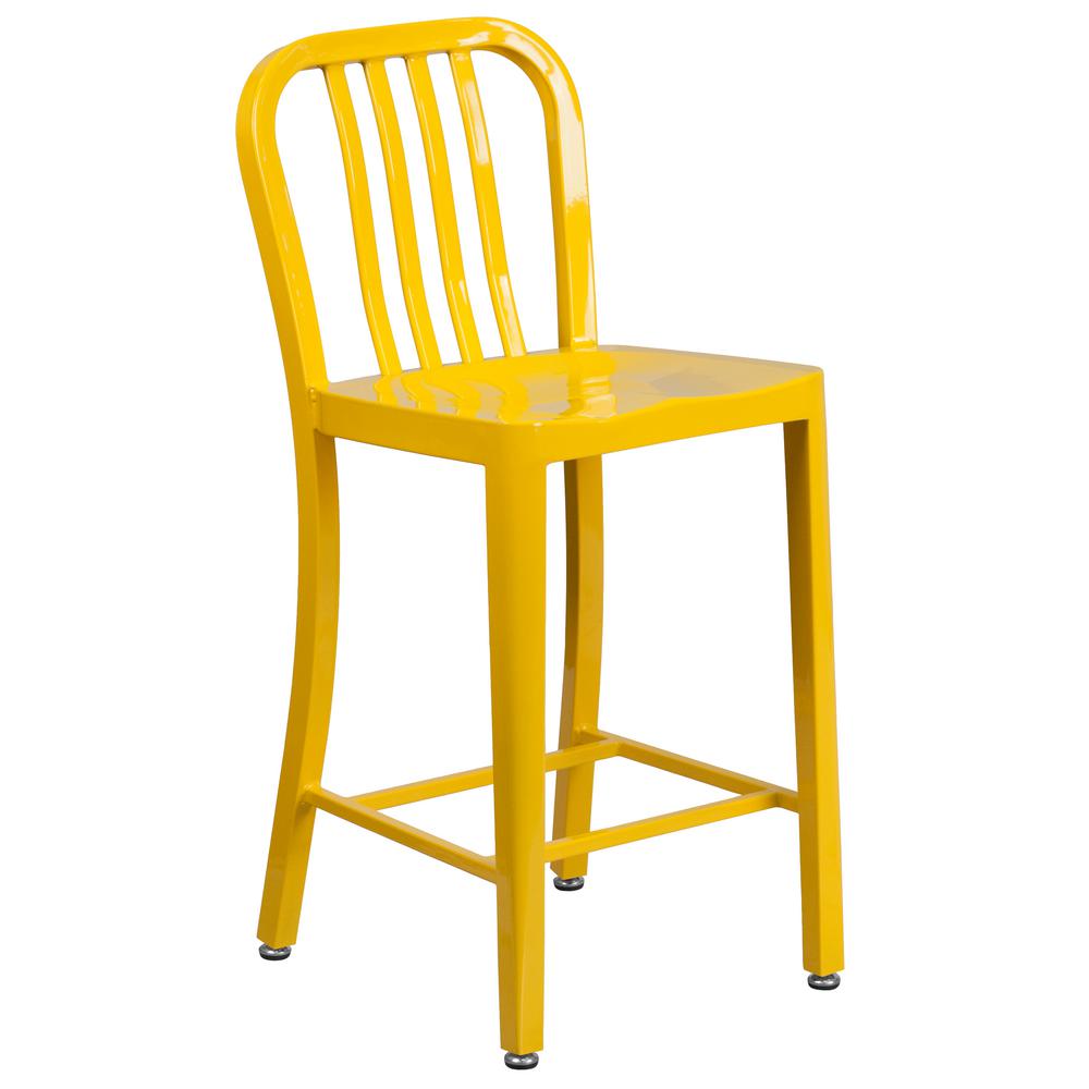 Flash Furniture 24.5 in. Yellow Bar StoolCH6120024YL The Home Depot