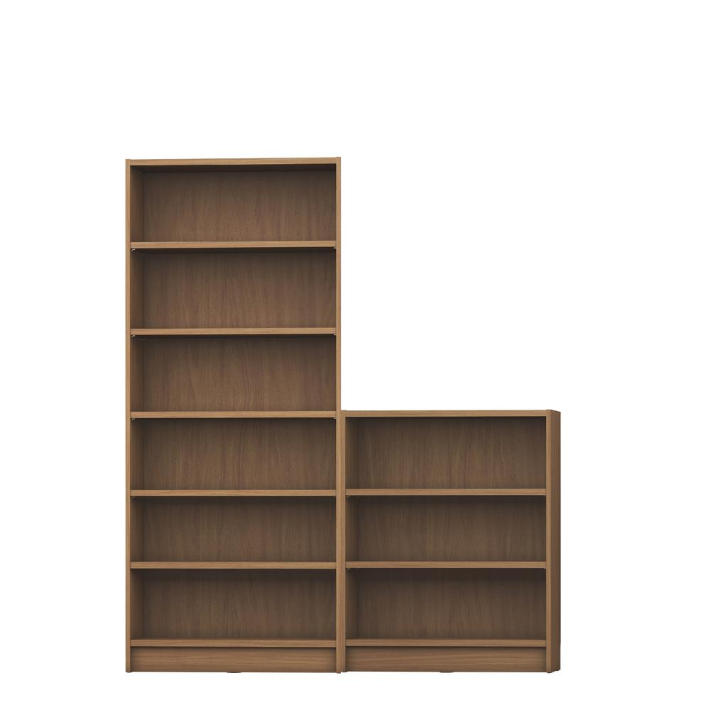 Manhattan Comfort Greenwich 2Piece Maple Cream Bookcase 9Wide Shelves