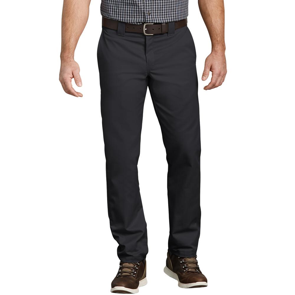 black tapered work trousers