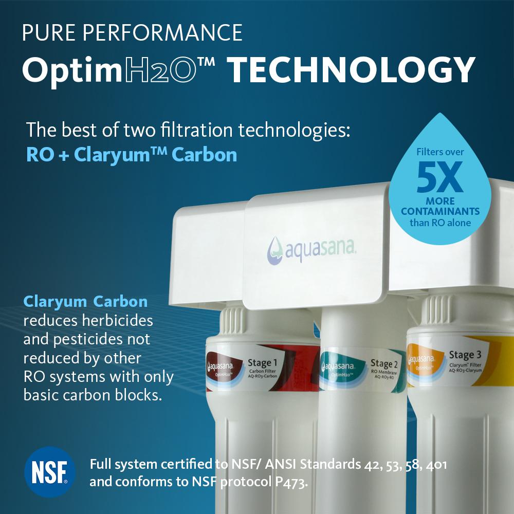 Aquasana Reverse Osmosis Water Filtration 1/4" RO System Mineral Under