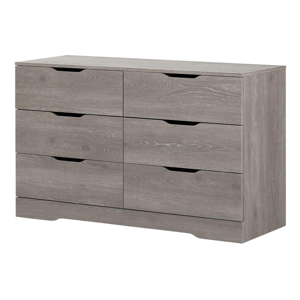 South Shore Holland 6 Drawer Sand Oak Dresser 11286 The Home Depot