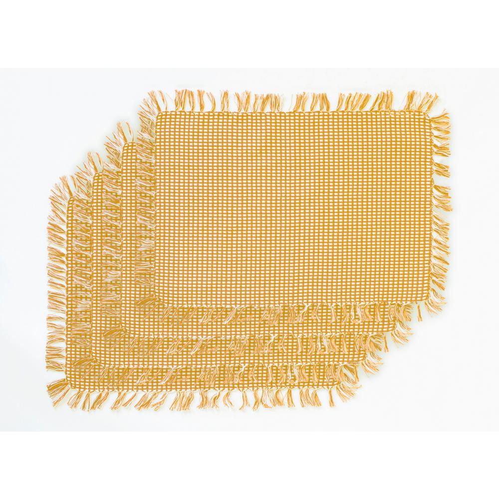 Lintex Homespun Fringed Gold 100 Cotton Placemat (Set of 4)384608