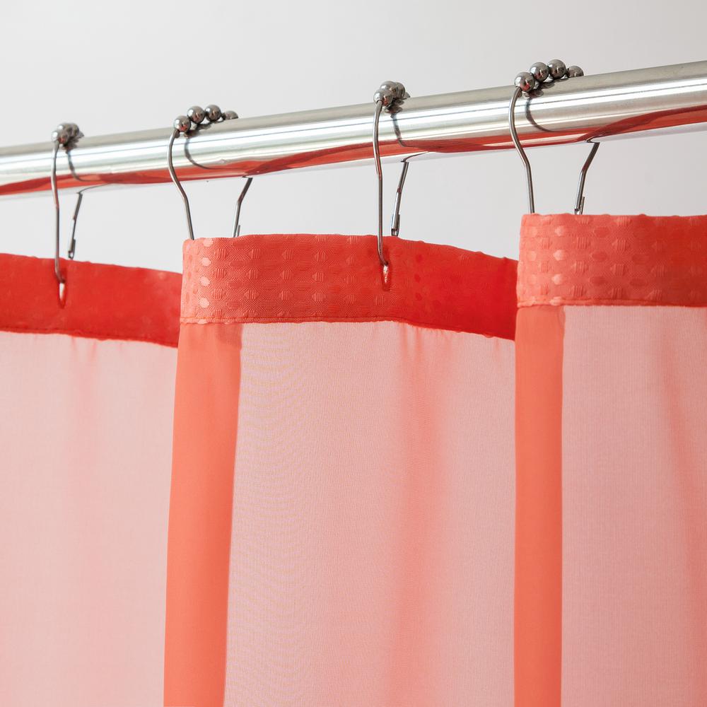 navy and coral shower curtain