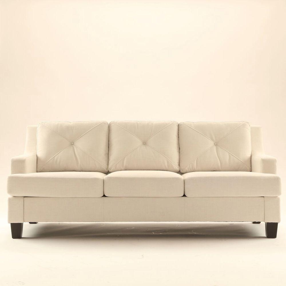 Emerson White Linen Sofa