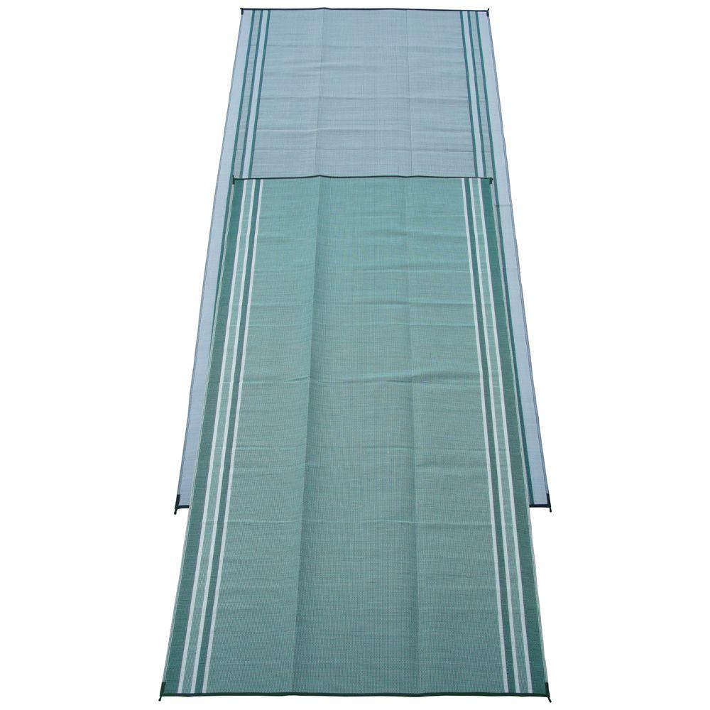 Fireside Patio Mats Mossy Teal Green 9 ft. x 18 ft. Polypropylene