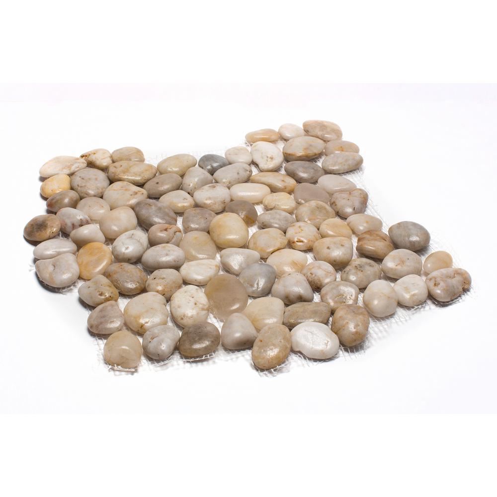 Pebble Tile Natural Stone Tile The Home Depot