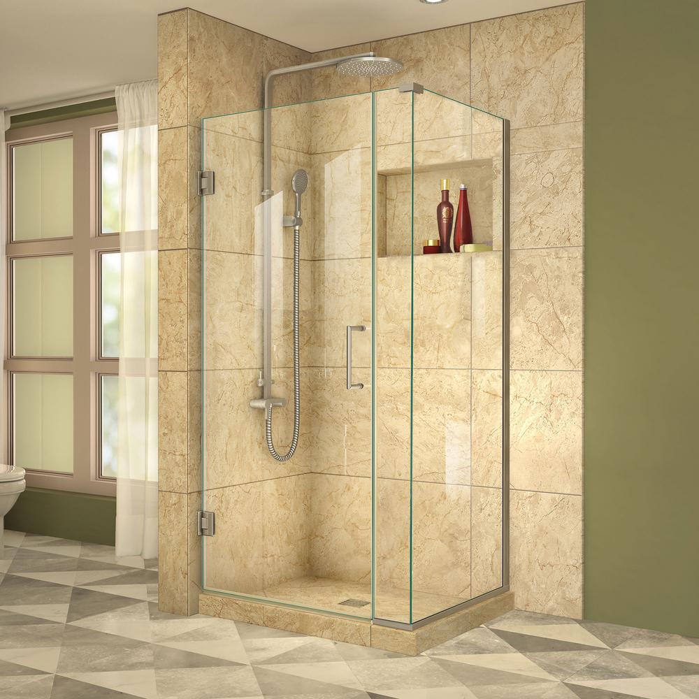 DreamLine Unidoor Plus 30-3/8 X 31-1/2x 72 Semi-Frameless Hinged Corner ...