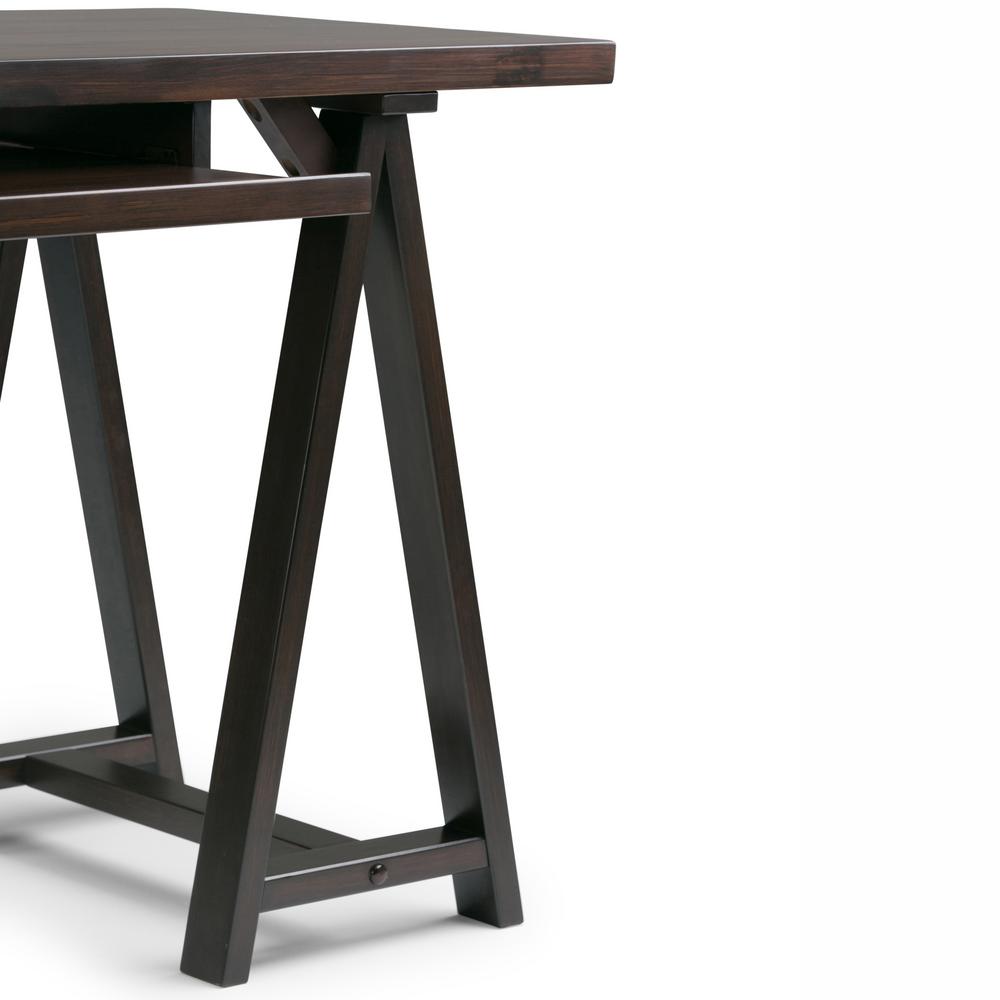 Simpli Home Sawhorse Solid Wood Modern Industrial 50 In Wide