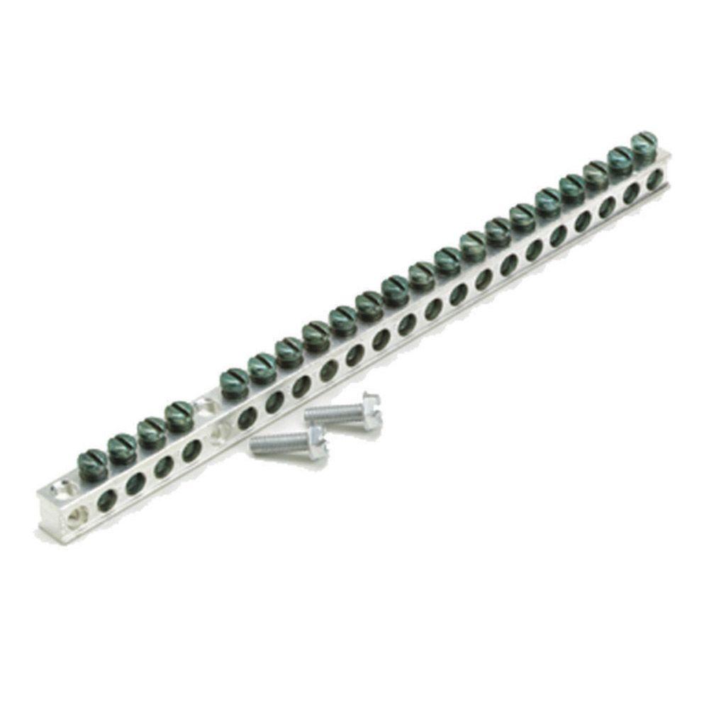 GBKP1420 Eaton 14 Term Ground Bar + 1 2/0 Lug -CH/BR Pon - Elliott Electric