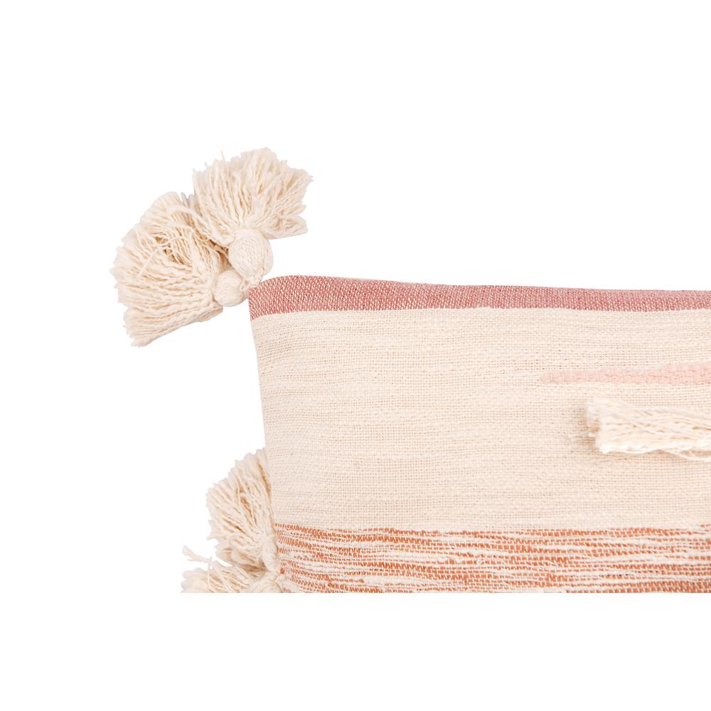 3r Studios Pink And Brown Striped Kilim Lumber 28 In X 14 In