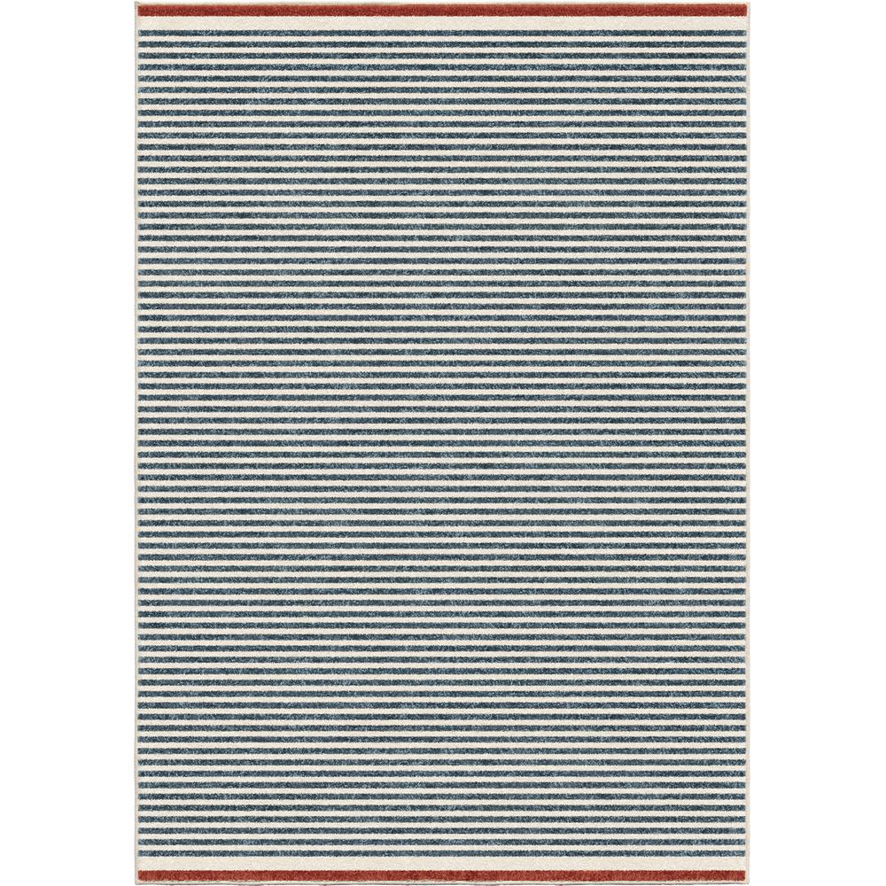 Orian Rugs Ocean Stripe Blue 5 Ft X 8 Indoor Outdoor Area Rug