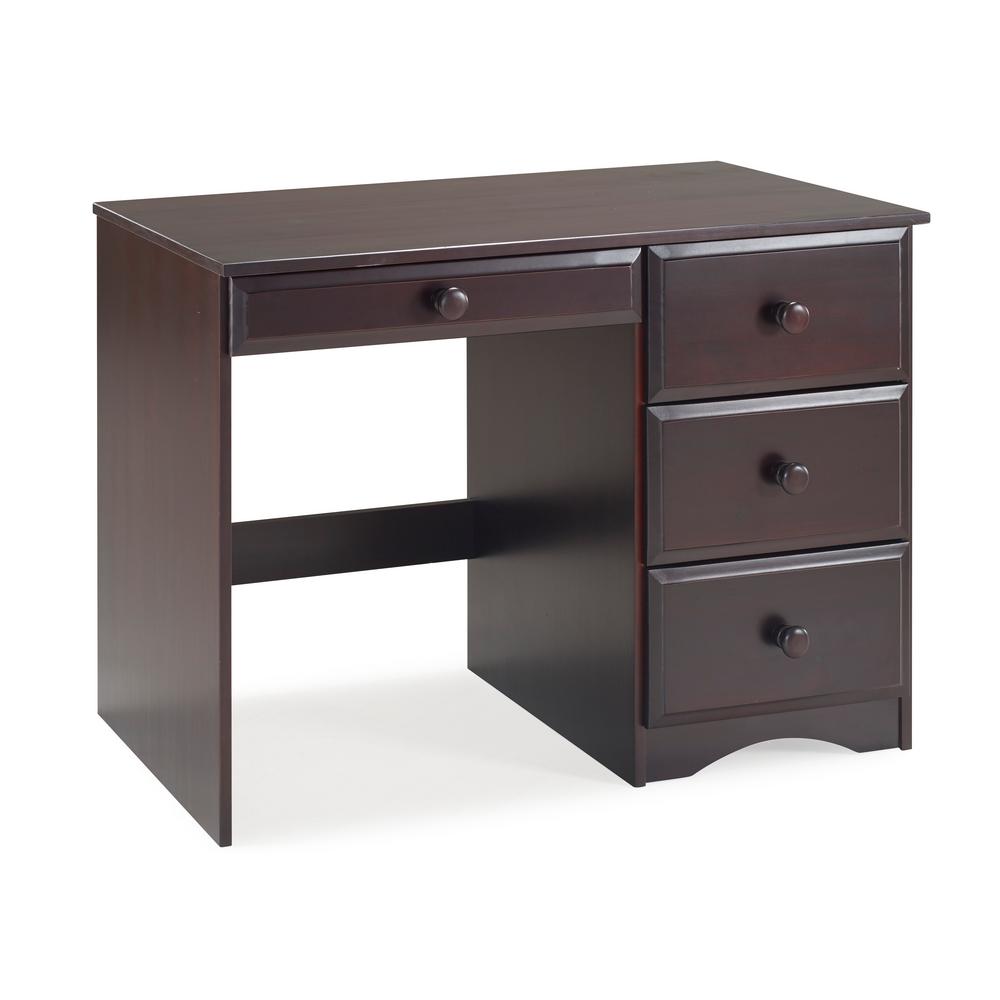 Essentials Cappuccino 4 Drawer Writing Desk 41122 The Home Depot