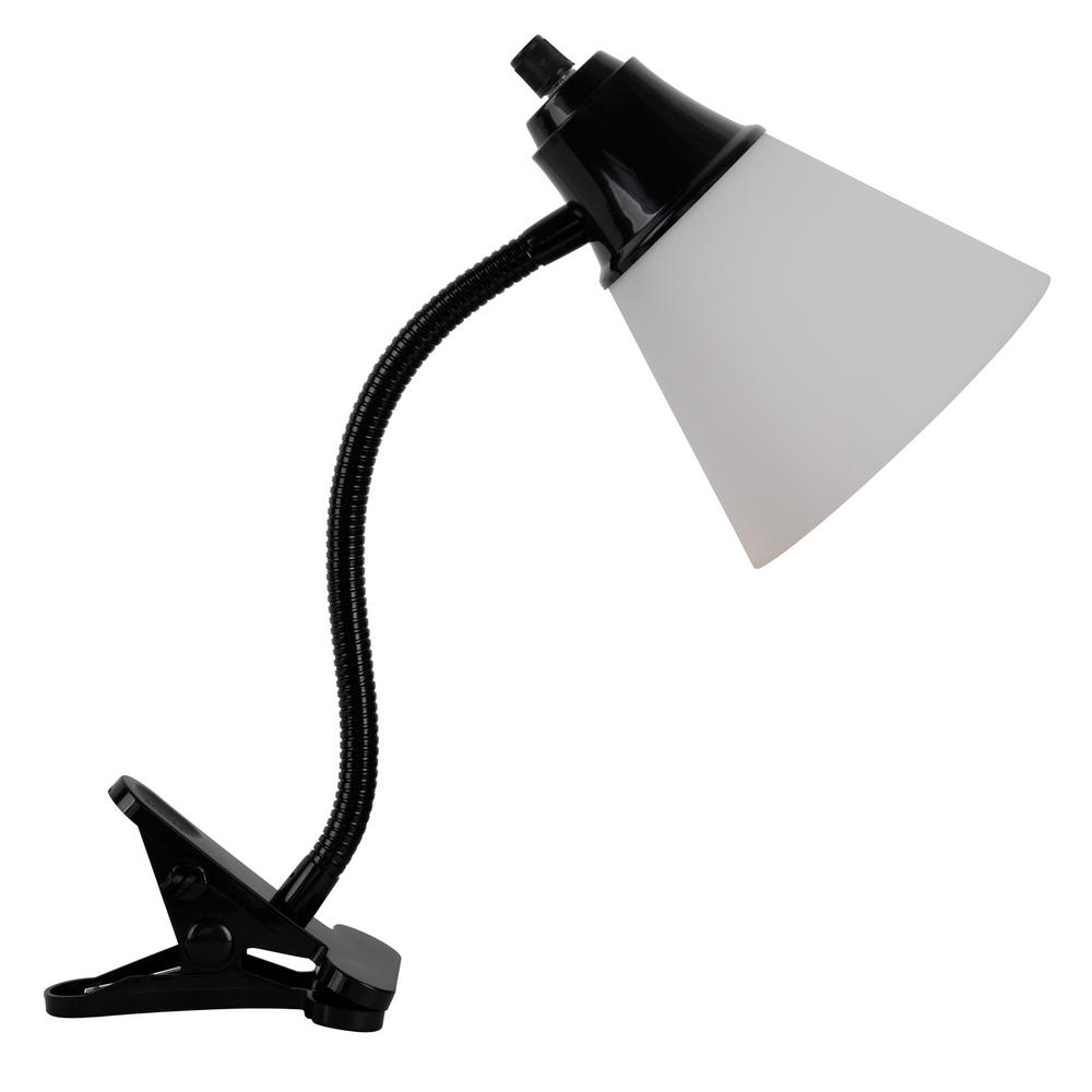 Decor Therapy Gene 15 in. Black Gooseneck Clip-On Desk Lamp-TL22809