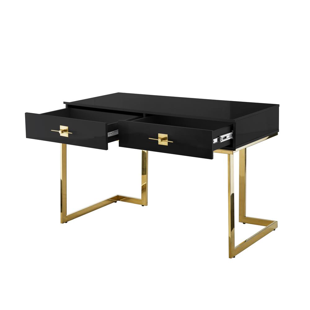 Nicole Miller 23 6 In Rectangular Black Gold 2 Drawer Executive Desks With Steel Frame Ndk197 09bk Hd The Home Depot - Nicole Miller Home Mirror Picture Frame Nicole Miller 23 6 In Rectangular Black Gold 2 Drawer Executive Desks With Steel Frame Ndk197 09bk Hd The Home Depot - Nicole Miller Home Mirror Picture Frame