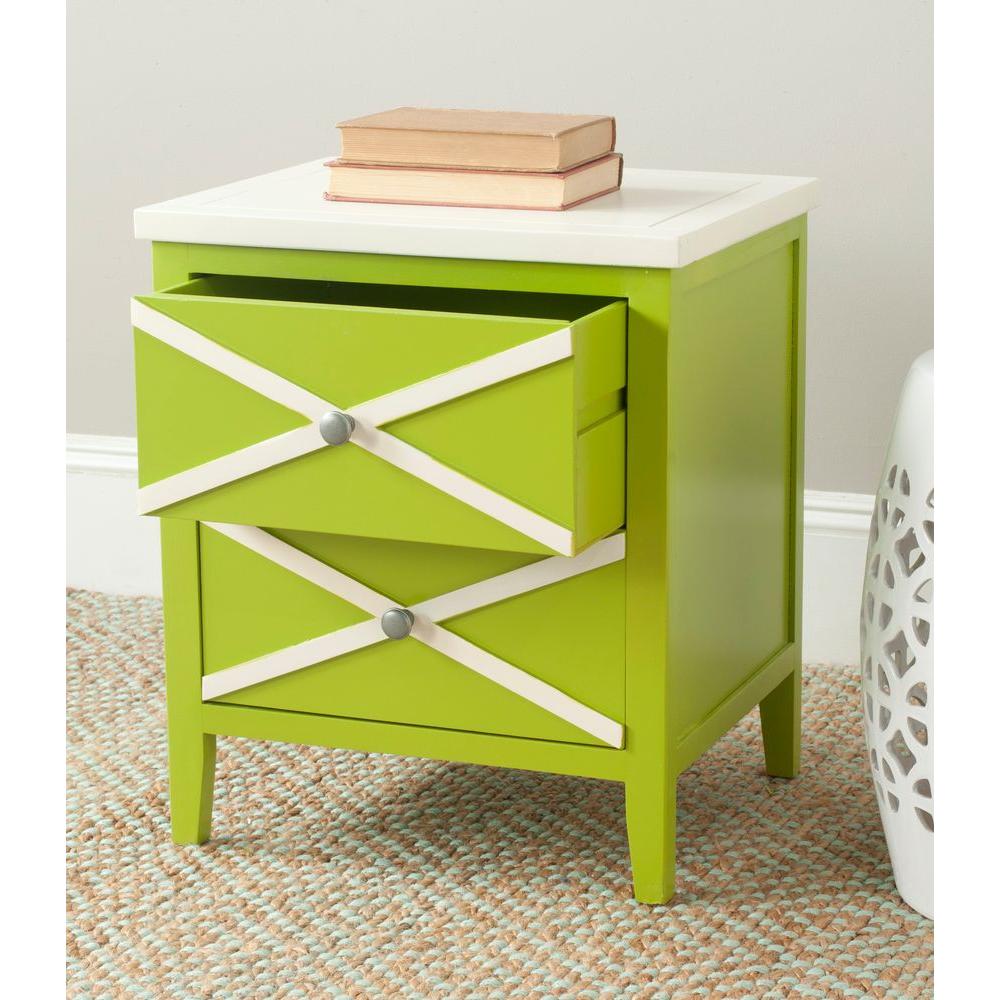 Safavieh Sherrilyn Lime Green Storage Side TableAMH6591C The Home Depot