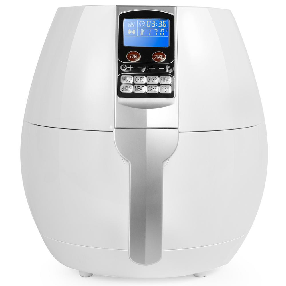 Ensue 3.7 Qt. White Air Fryer with Digital Control Panel Programming