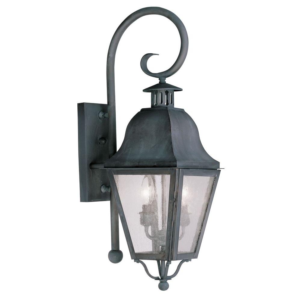 Livex Lighting Providence Wall-Mount 2-Light Charcoal Outdoor Incandescent Lantern-2551-61 - The ...