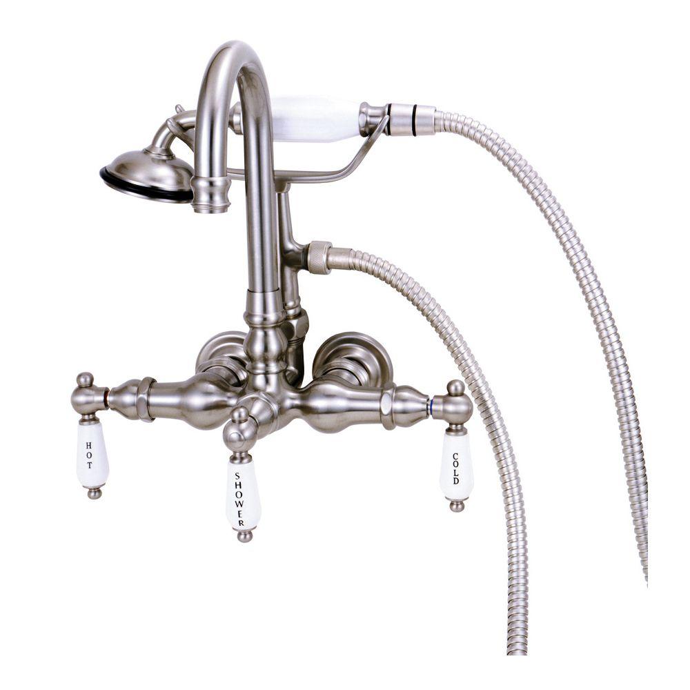 Elizabethan Classics TW06 3Handle Claw Foot Tub Faucet with Handshower