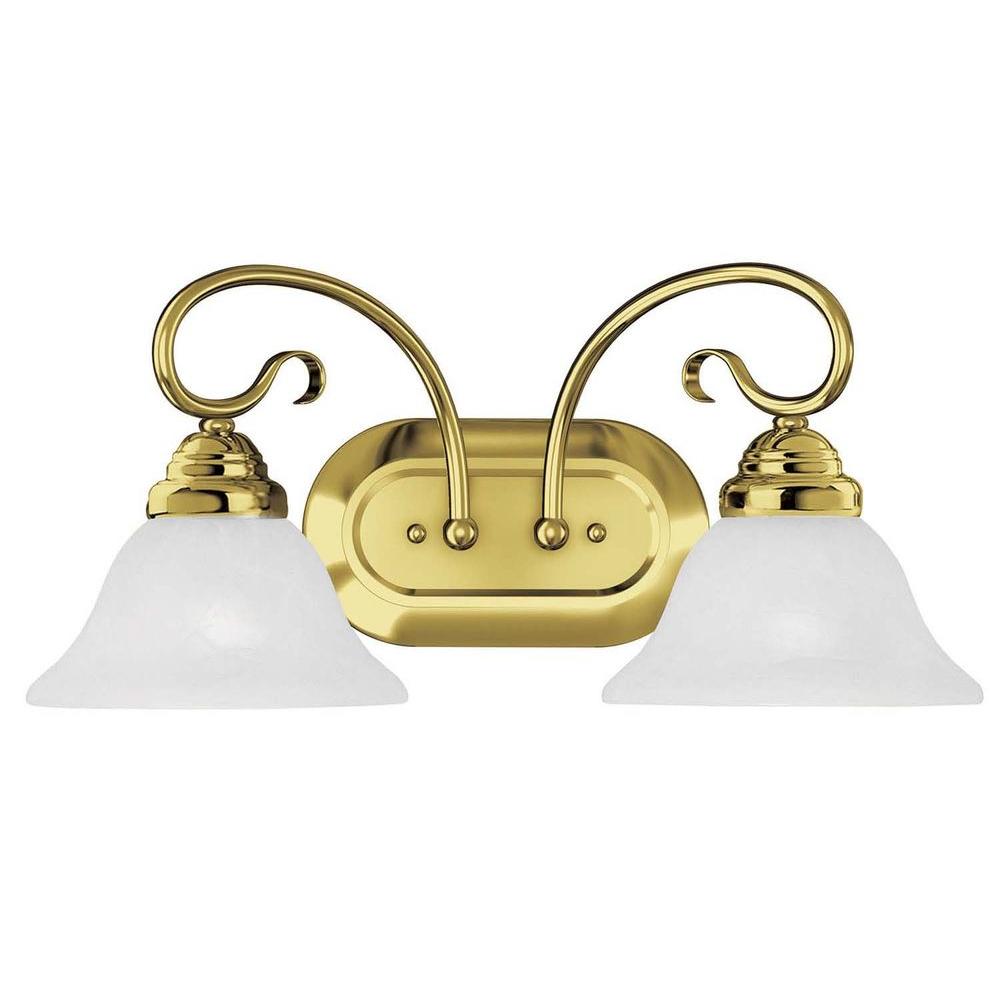 Livex Lighting Providence 2Light Polished Brass Incandescent Wall Vanity Light135202 The