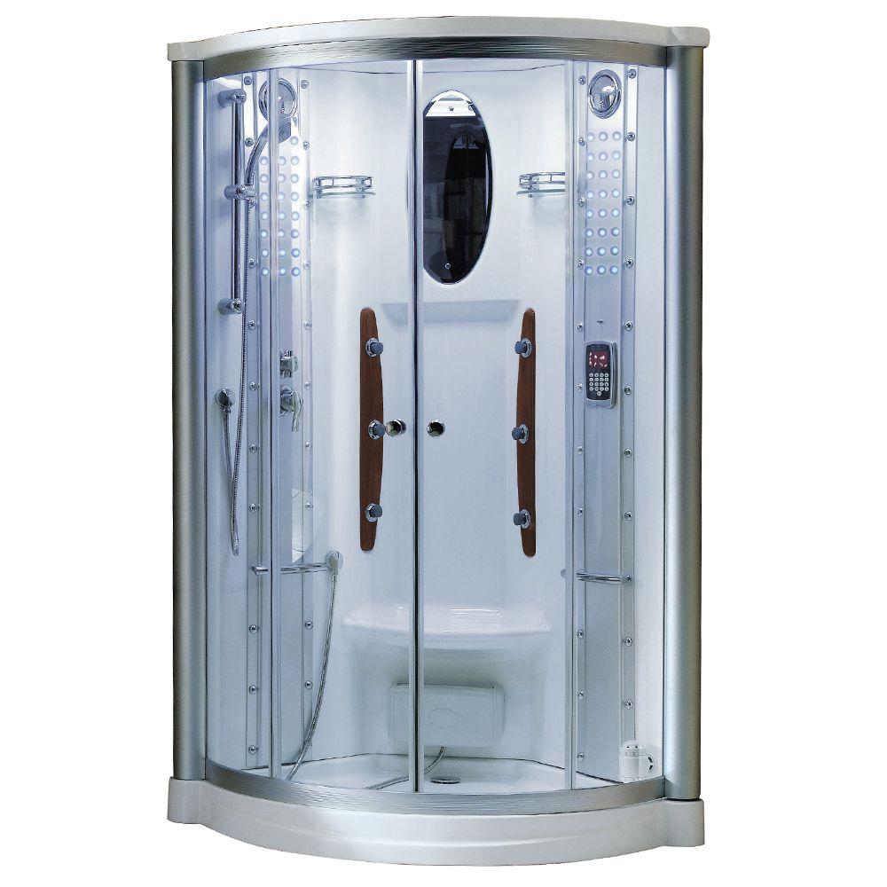 Ariel 38 In X 38 In X 85 In Steam Shower Enclosure Kit In White Ws 801a The Home Depot
