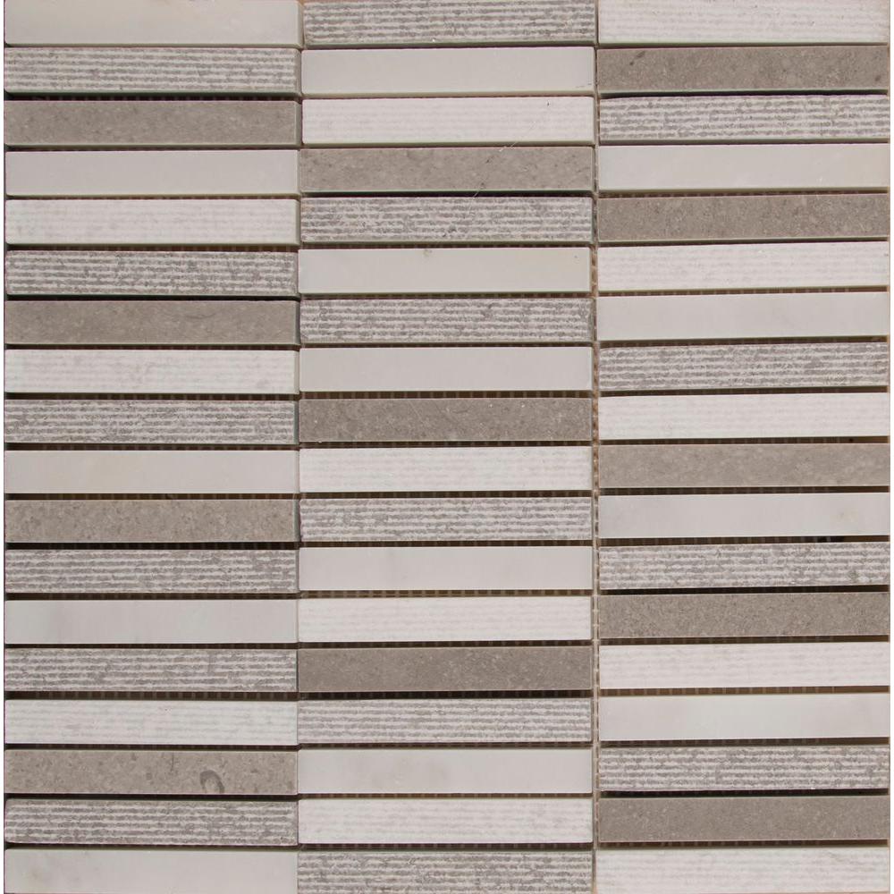 Commercial Tile Flooring The Home Depot Linea 12 In X 10mm Stone Mesh Mounted Mosaic Tile