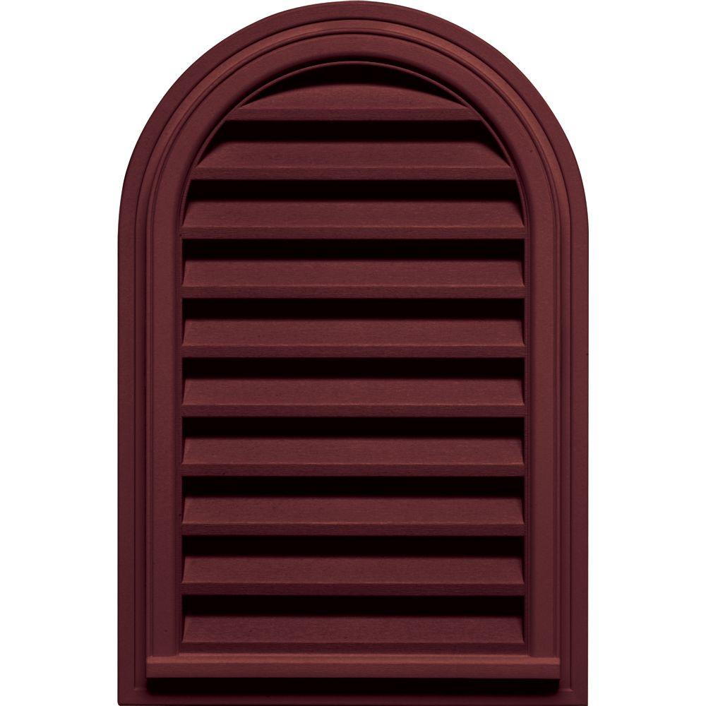 Builders Edge 22 in. x 32 in. Round Top Gable Vent in Wineberry