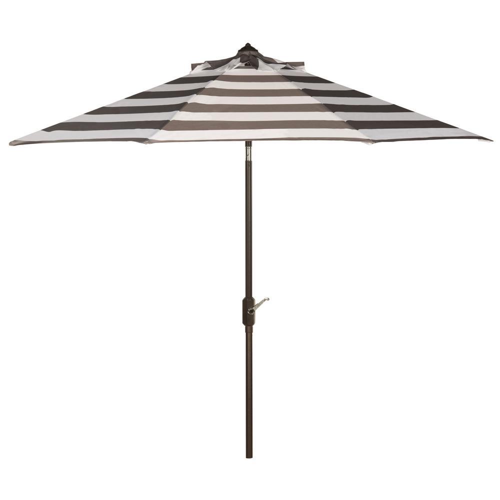 Gray Striped Patio Umbrellas Patio Furniture The Home Depot