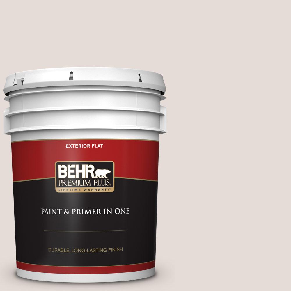 BEHR PREMIUM PLUS 5 gal. #N220-1 Spun Wool Flat Exterior Paint and