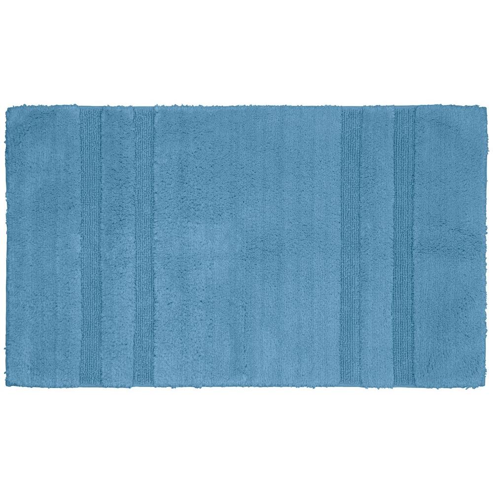 Garland Rug Majesty Cotton Sky Blue 24 in. x 40 in. Washable Bathroom