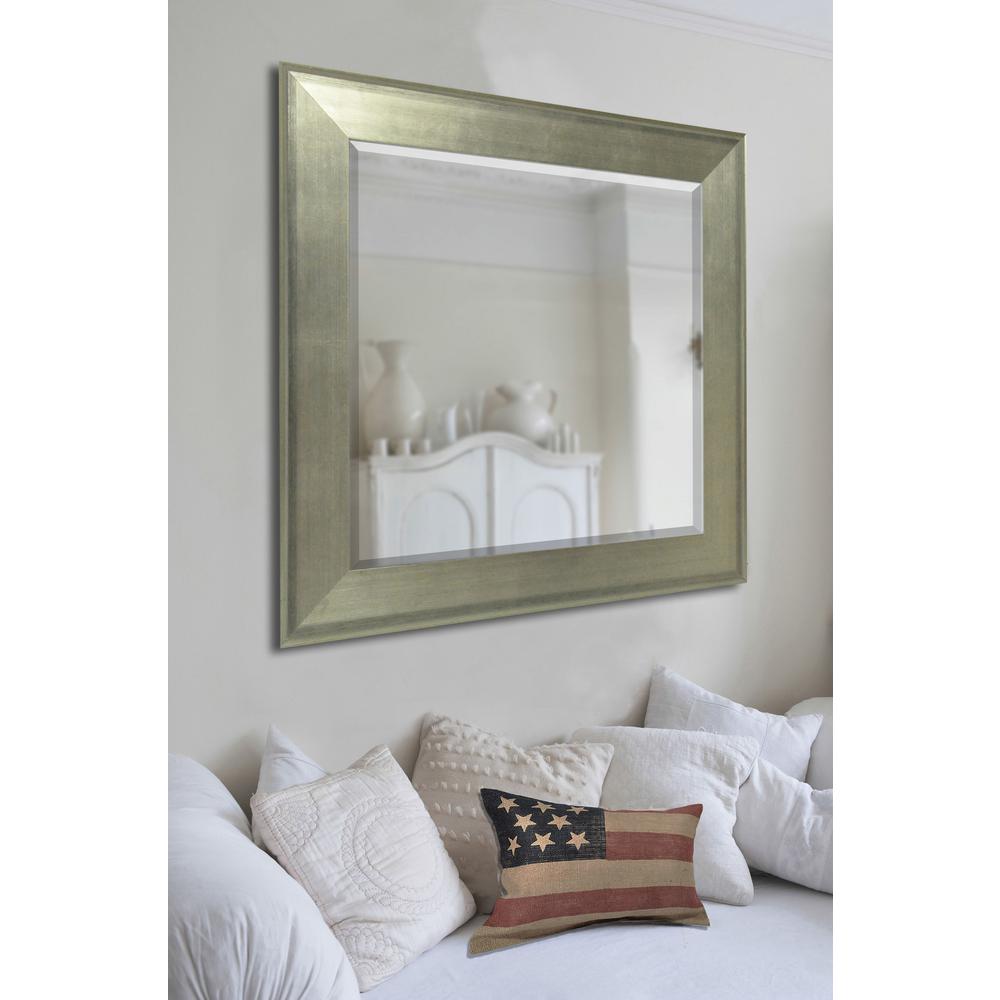 24 In X 36 Brushed Silver Rounded Beveled Wall Mirror R004sv Brushed Silver Rounded Beveled Wall Mirror