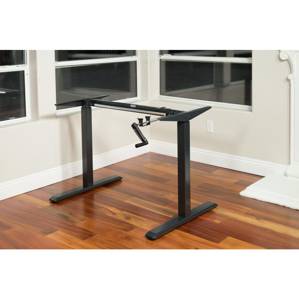 Canary Black Adjule Height Crank Desk Frame Table Top